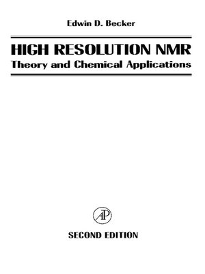 cover image of High Resolution NMR